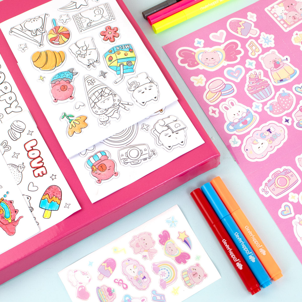 Bộ Sticker Trang Trí Và Bút Marker - Sweetie Bestie CLEVERHIPPO SS03