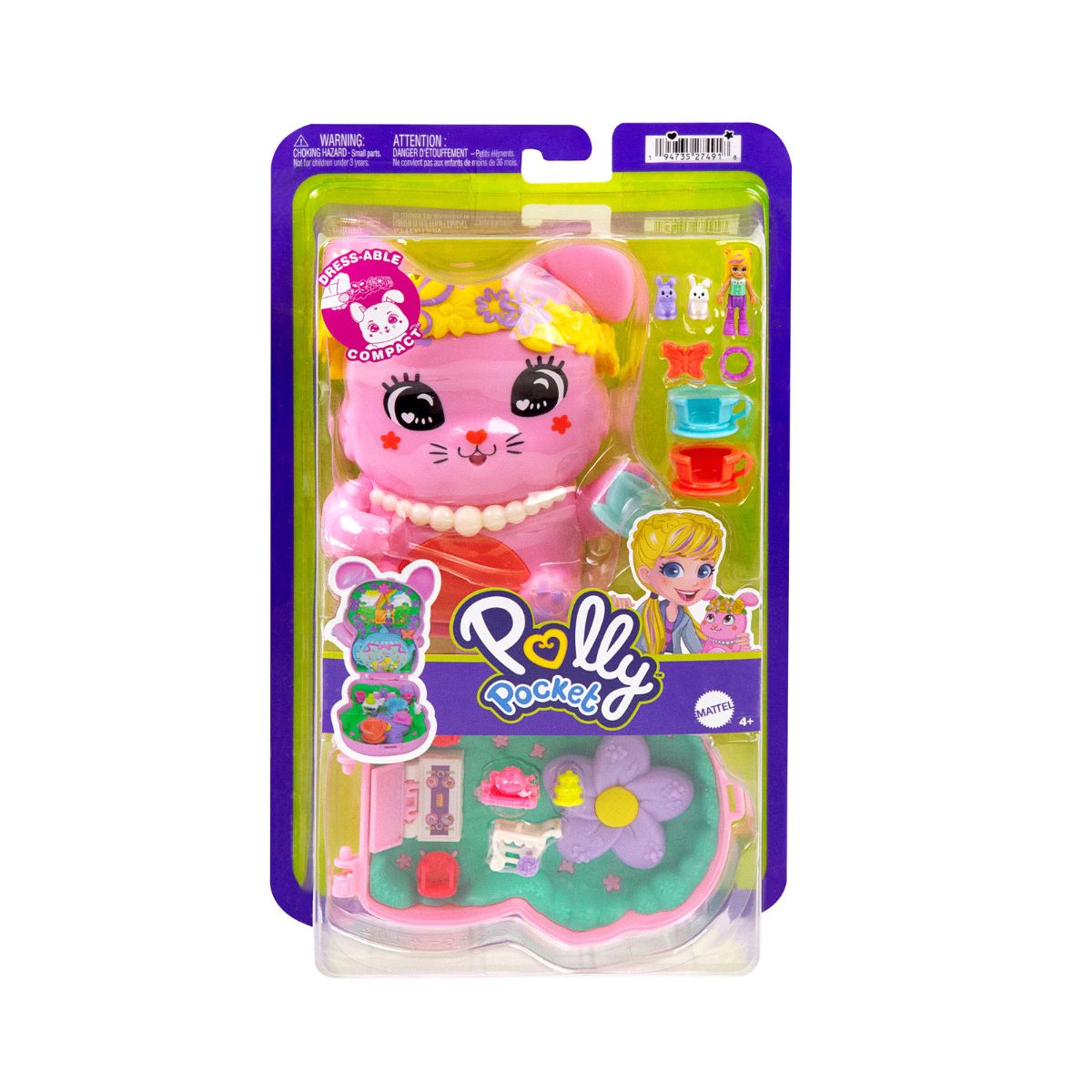 Đồ Chơi Bộ Sưu Tập Polly Pocket Và Tiệc Trà Của Bé Thỏ Hồng POLLY POCKET JFG56