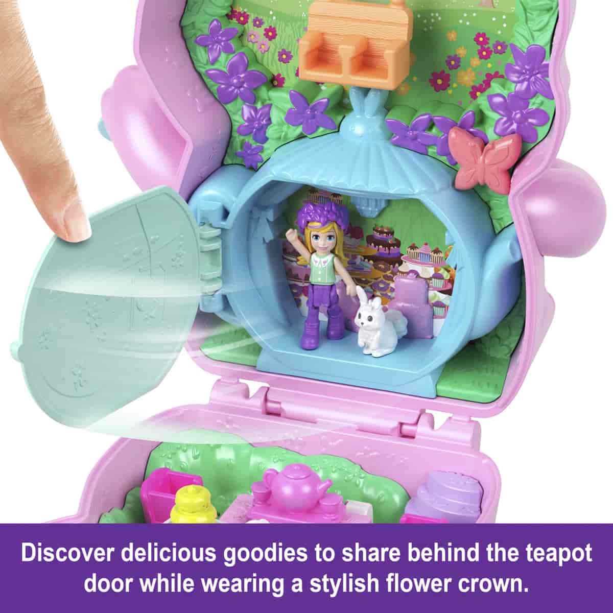 Đồ Chơi Bộ Sưu Tập Polly Pocket Và Tiệc Trà Của Bé Thỏ Hồng POLLY POCKET JFG56