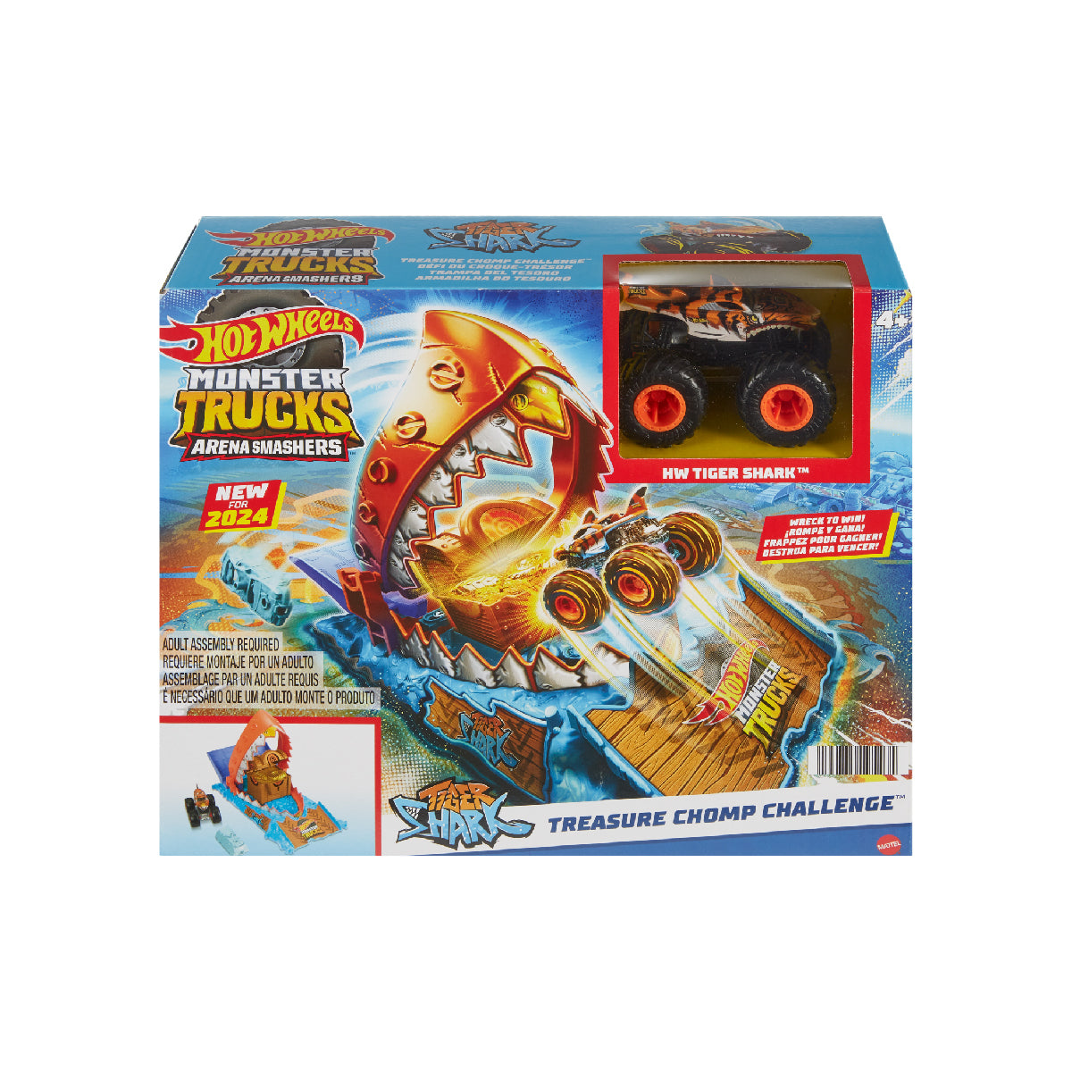 Bộ Thử Thách Monster Trucks - Vượt Bẫy Cá Mập Hot Wheels Hnb87