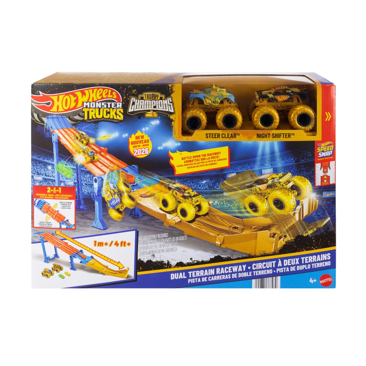 Đồ Chơi Bộ Thử Thách Hot Wheels Monster Trucks - Đường Đua Song Đấu Địa Hình MONSTER TRUCKS JMW70