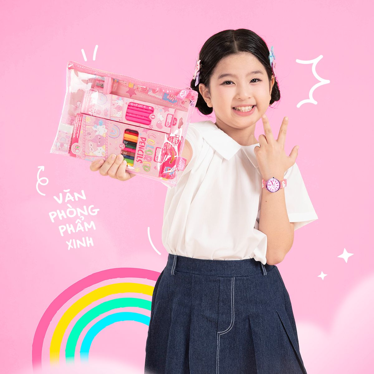 Bộ Văn Phòng Phẩm Bestie Forever CLEVERHIPPO STA01