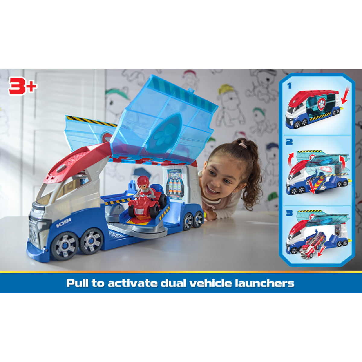 Bộ Xe Tuần Tra Biến Hình Với Bệ Phóng Hành Động Có Âm Thanh PAW PATROL 6069338