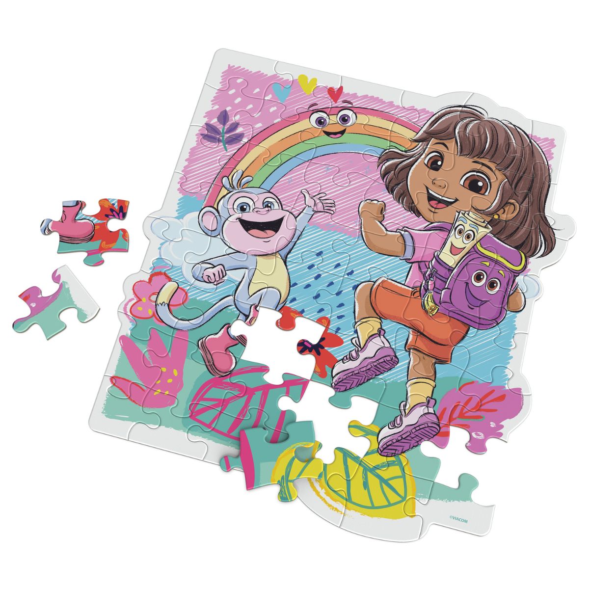 Đồ Chơi Bộ Xếp Hình 48 Miếng Theo Shape Vuông-Dora SPIN GAMES 20155644