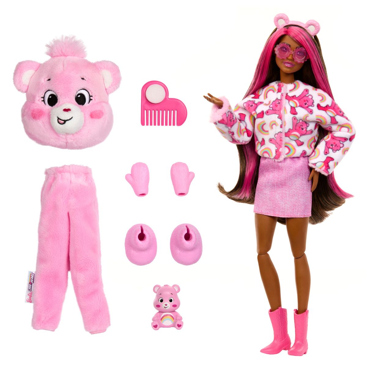 Búp Bê Barbie Cutie Reveal - Gấu Care Bear Hồng Vui Vẻ BARBIE JCN93