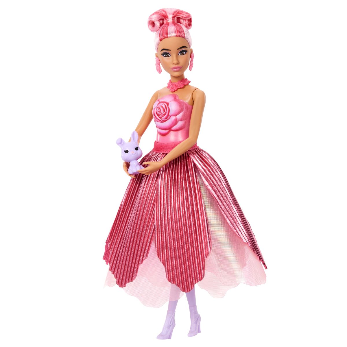 Đồ Chơi Búp Bê Flower Unboxed - Váy Hoa Hồng Tỏa Sắc BARBIE JMF59
