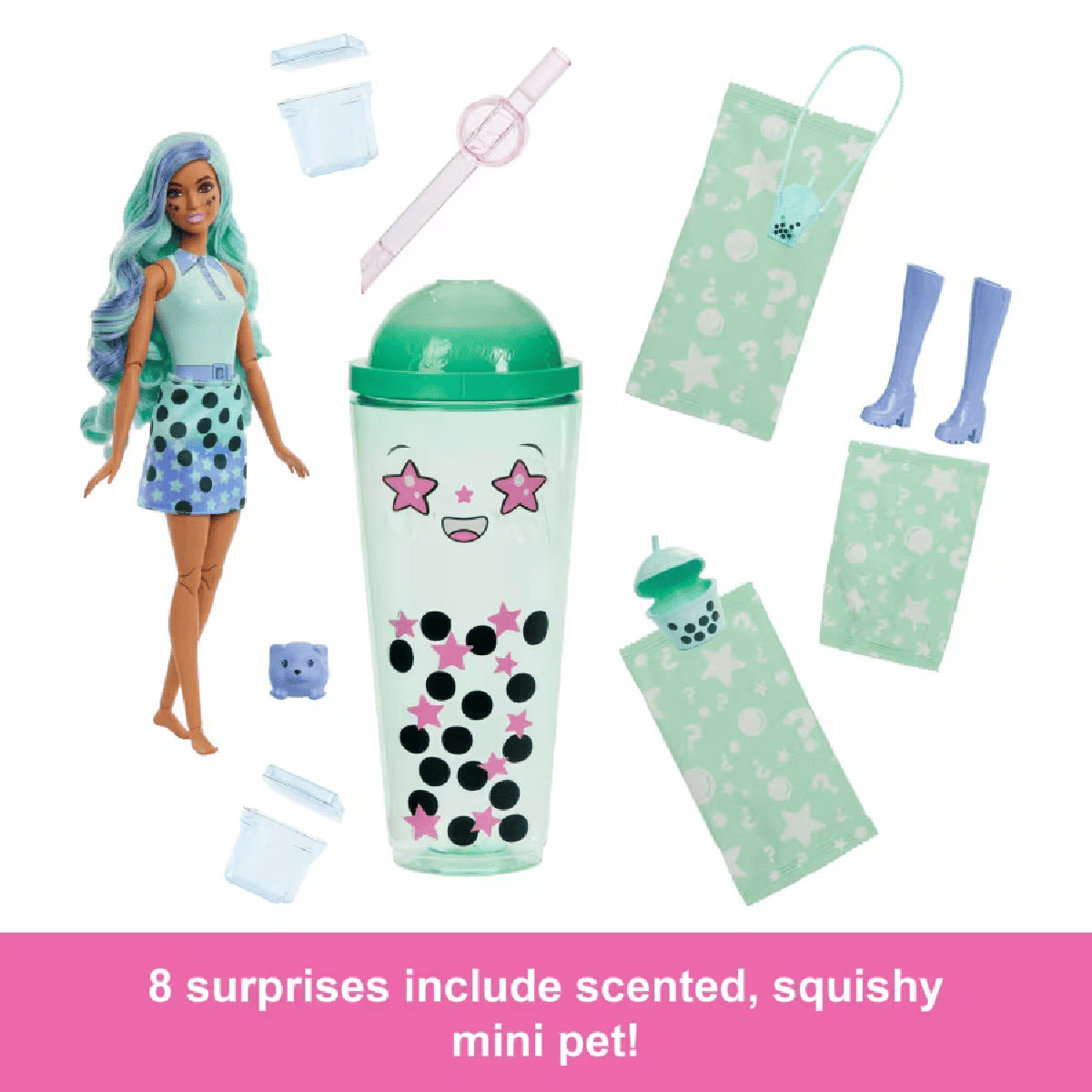 Búp Bê Barbie Pop Reveal Boba - Bé Lục Trà Mát Lạnh BARBIE HTJ18