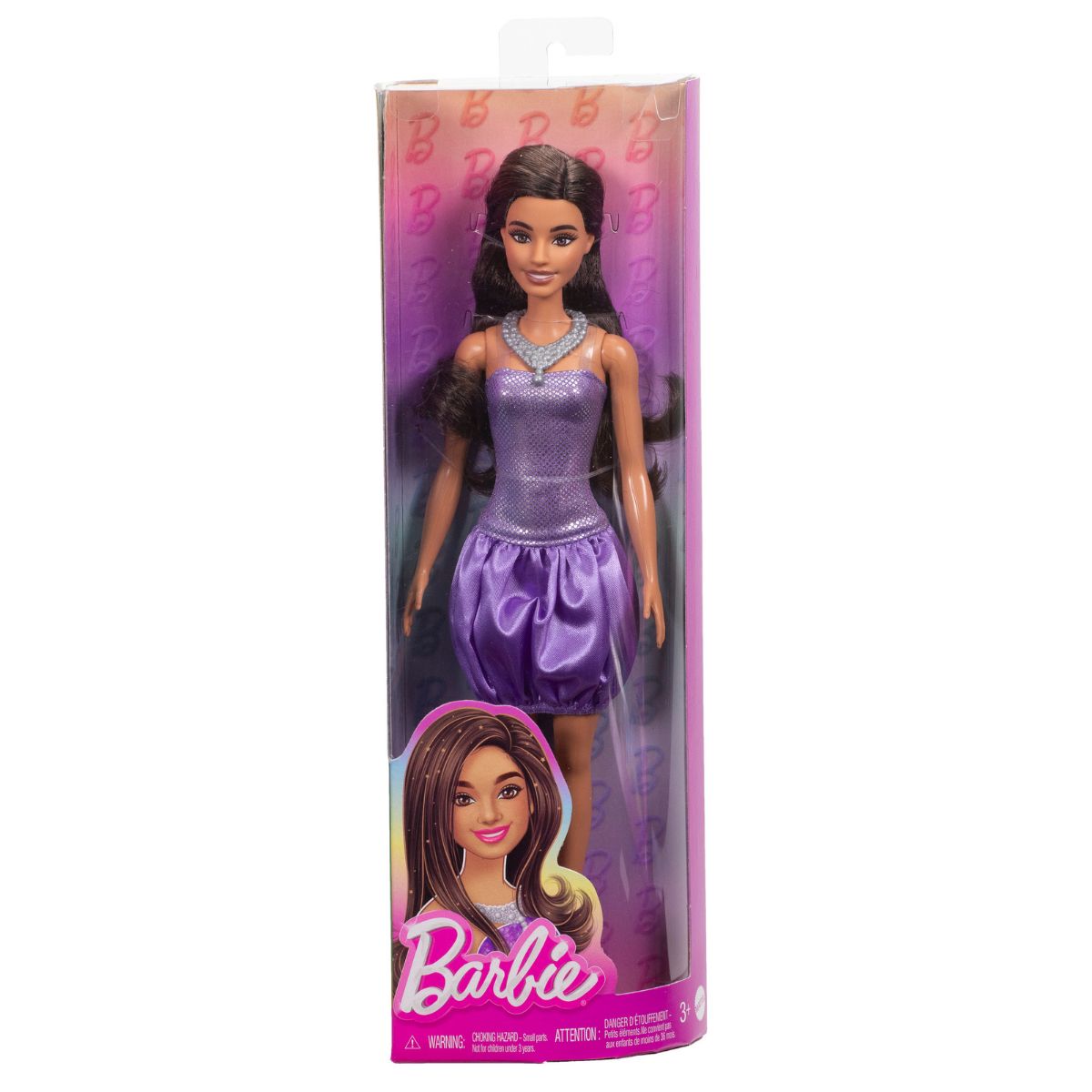 Đồ Chơi Búp Bê Thời Trang Fashionista - Sequined Purple Dress BARBIE FBR37