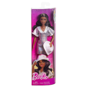 Đồ Chơi Búp Bê Thời Trang Fashionista - Sparkly Silver Dress BARBIE FBR37