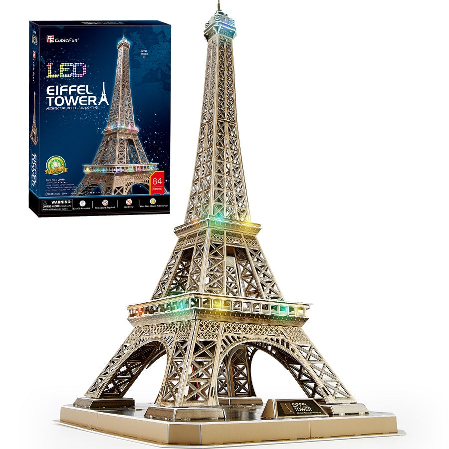 Đồ chơi trẻ em xếp hình 3D có đèn LED: Tháp Eiffel PUZZLES L091H