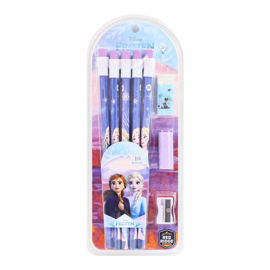 Combo 10 Bút Chì 2B Kèm Gôm, Gọt Disney Frozen RED RIDGE 100832