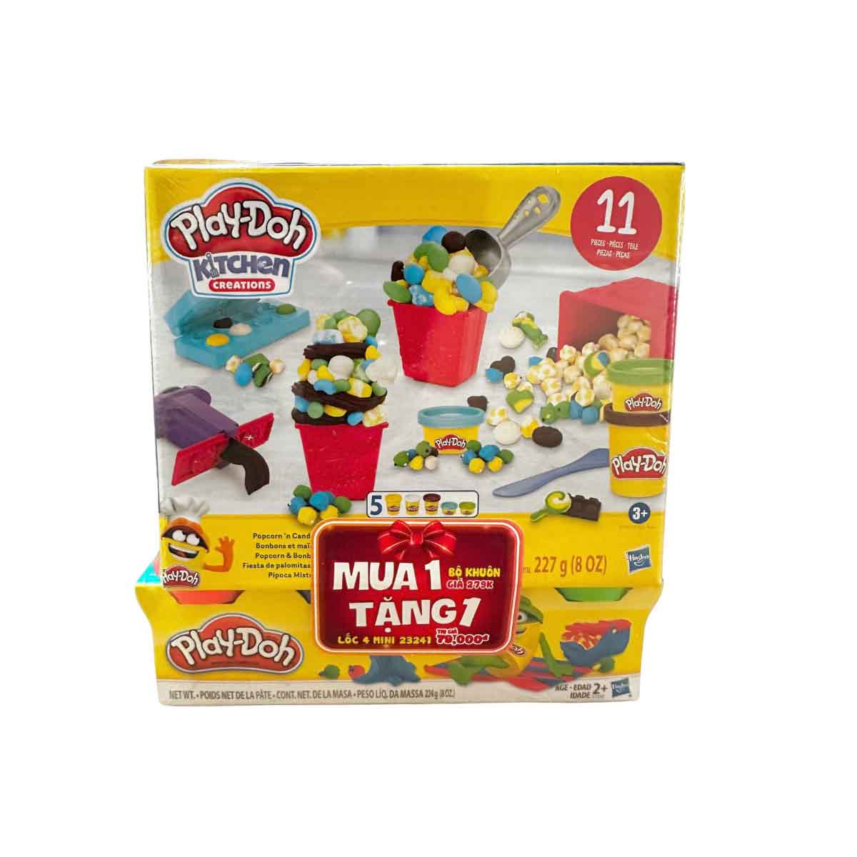 Đồ Chơi Combo Bộ Khuôn Làm Bắp Rang Và Bột Nặn 4 Màu Mini PLAYDOH E7253-2025