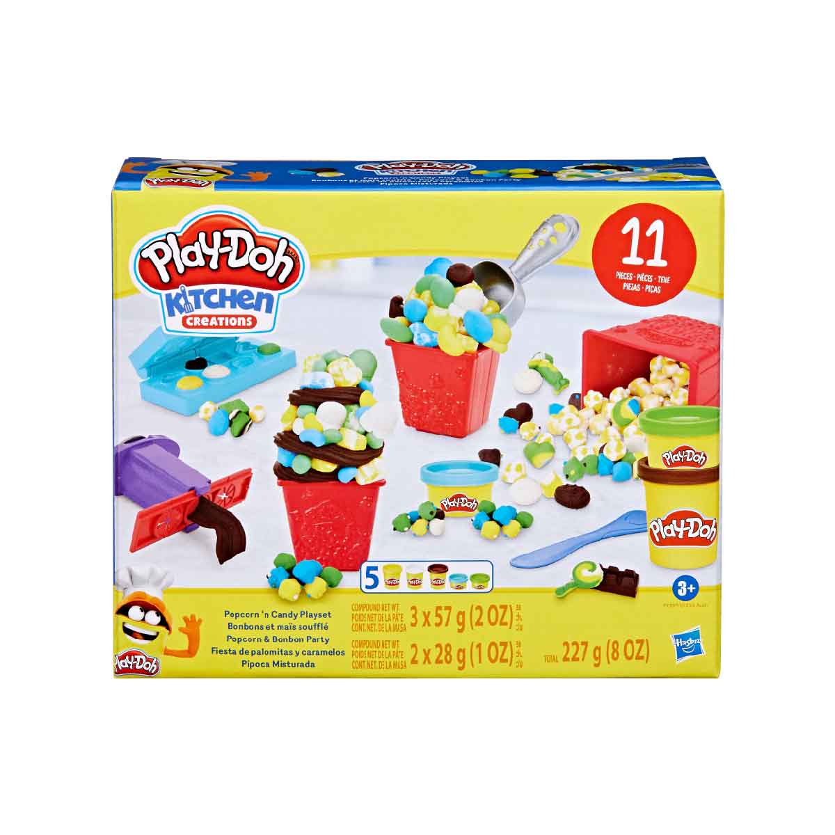 Đồ Chơi Combo Bộ Khuôn Làm Bắp Rang Và Bột Nặn 4 Màu Mini PLAYDOH E7253-2025