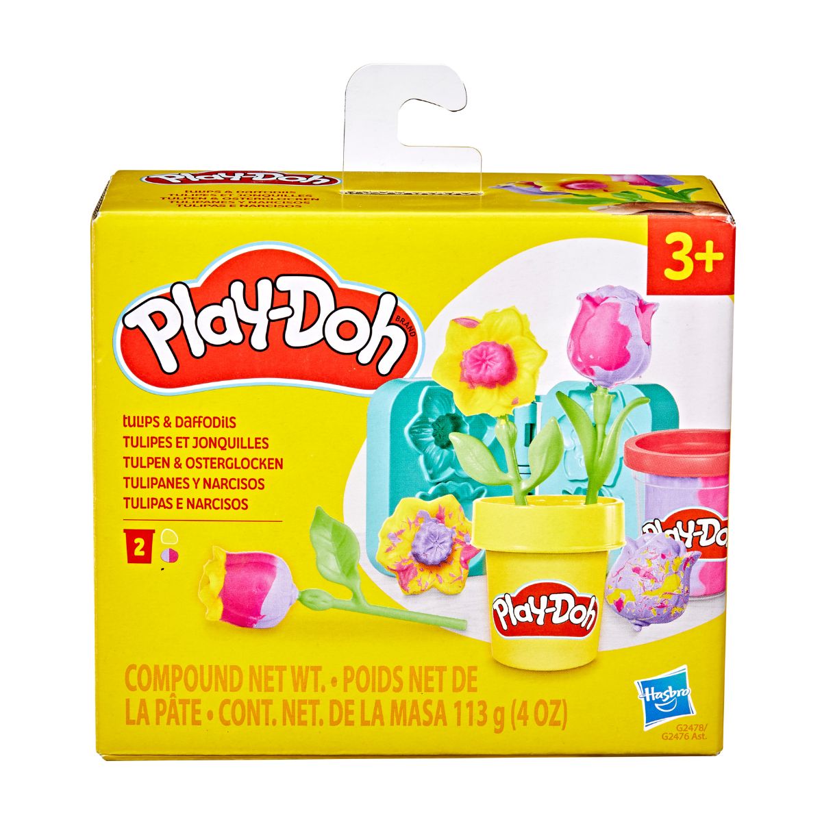 Đồ Chơi Combo Bộ Khuôn Làm Hoa Tulip Thần Kỳ Và Bột Nặn 4 Màu Mini PLAYDOH CBG2478/G2476-23241