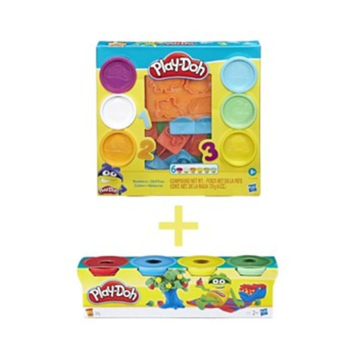 Combo khuôn tạo hình chữ số và bột nặn 4 màu mini PLAYDOH CBE8533/E8530-23241