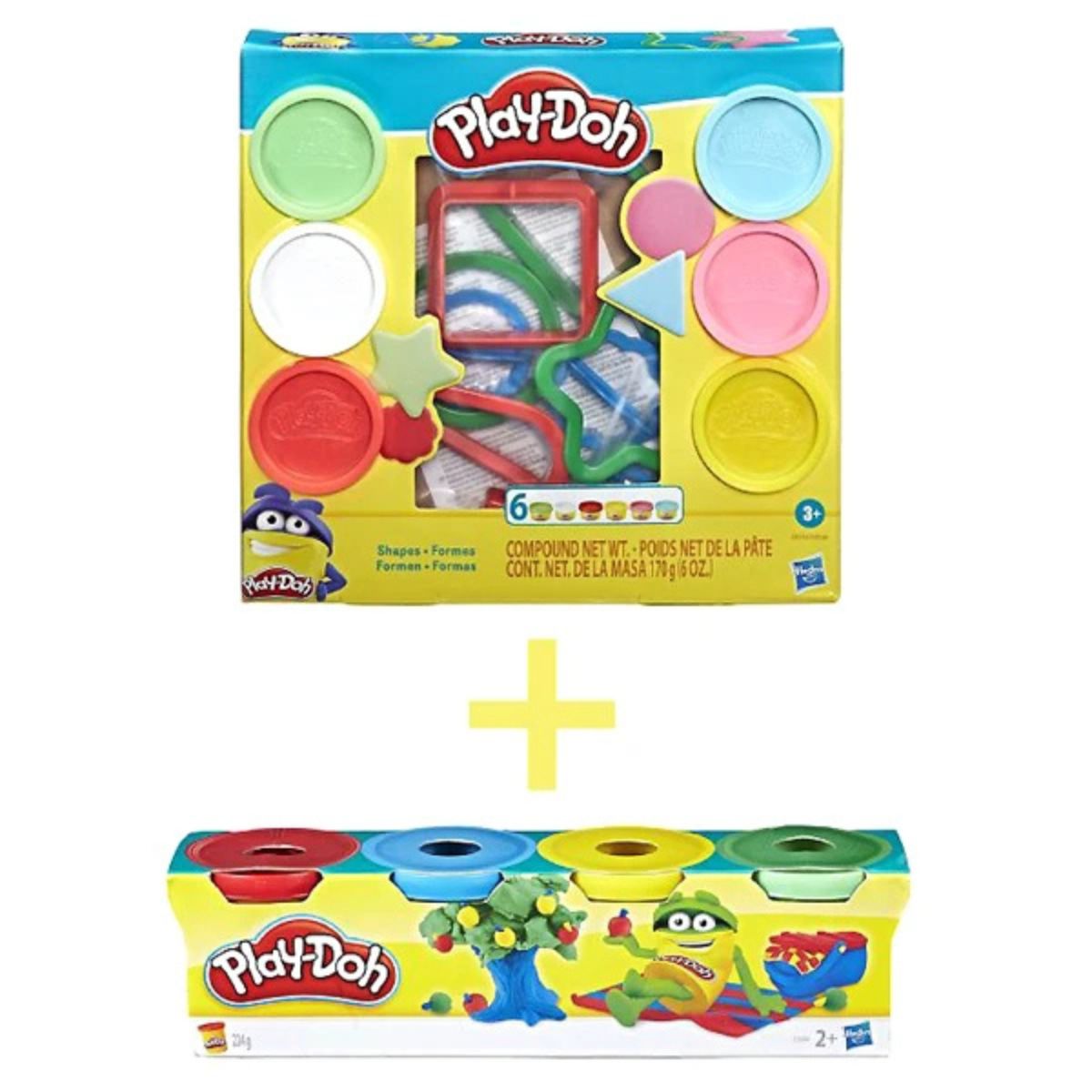 Combo khuôn tạo hình cơ bản và bột nặn 4 màu mini PLAYDOH CBE8534/E8530-23241