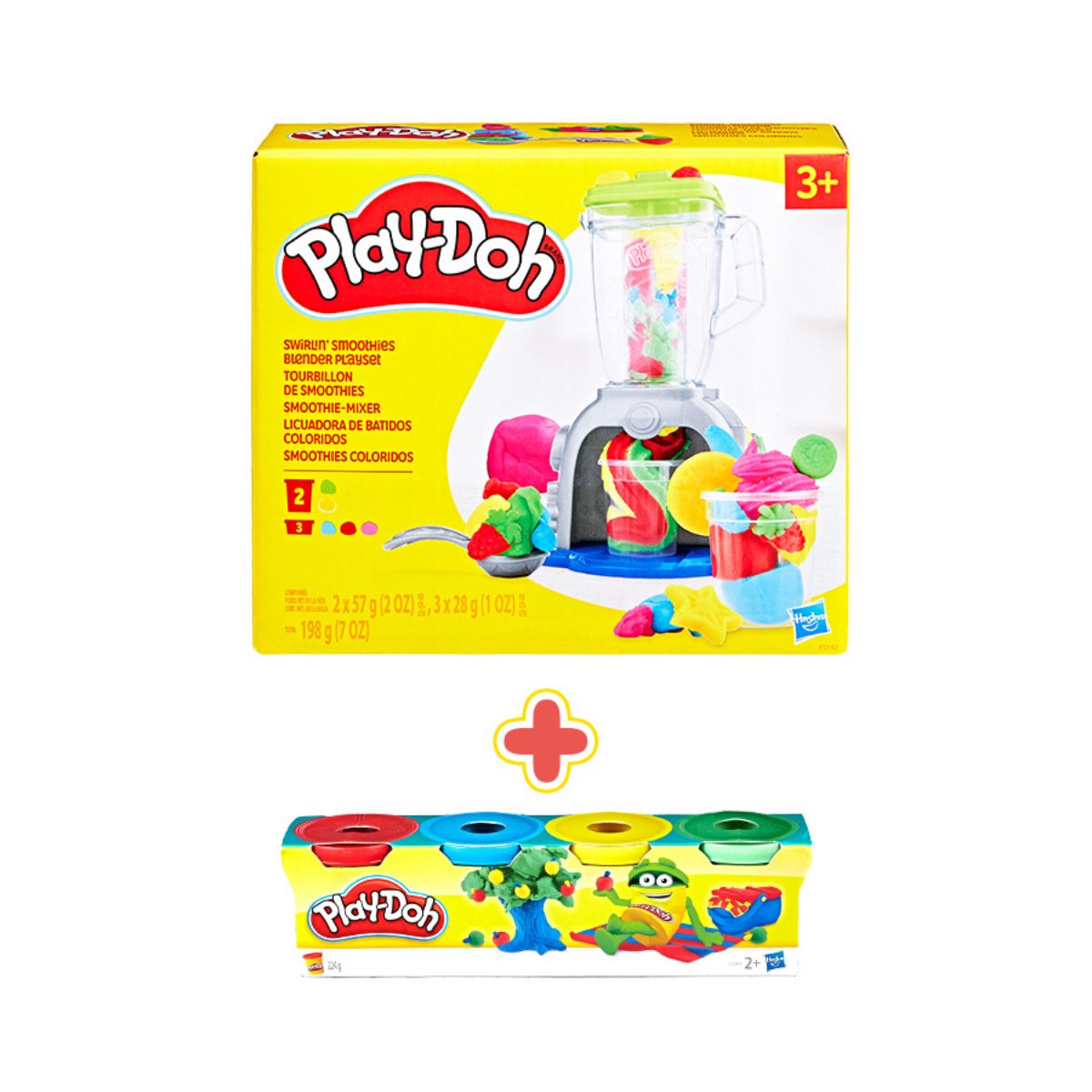 Đồ Chơi Combo Máy Xay Sinh Tố Vui Vẻ Và Bột Nặn 4 Màu PLAYDOH CBF9142-B5517
