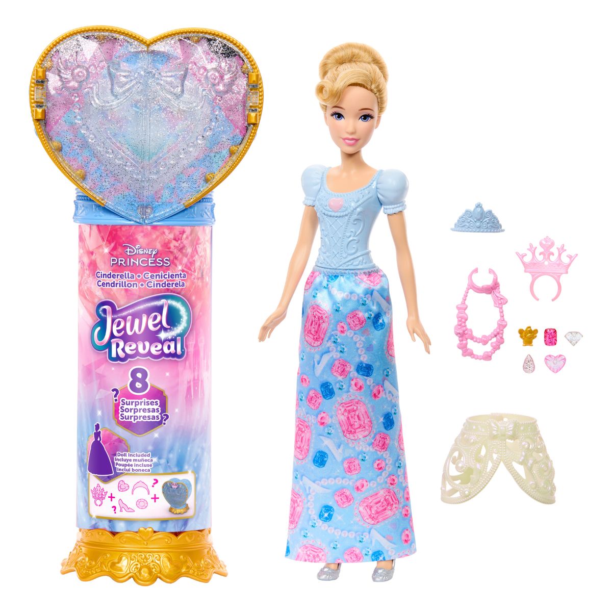 Disney Princess Mattel – Cinderella’s Magical Jewel Reveal -JHL50/JHL48