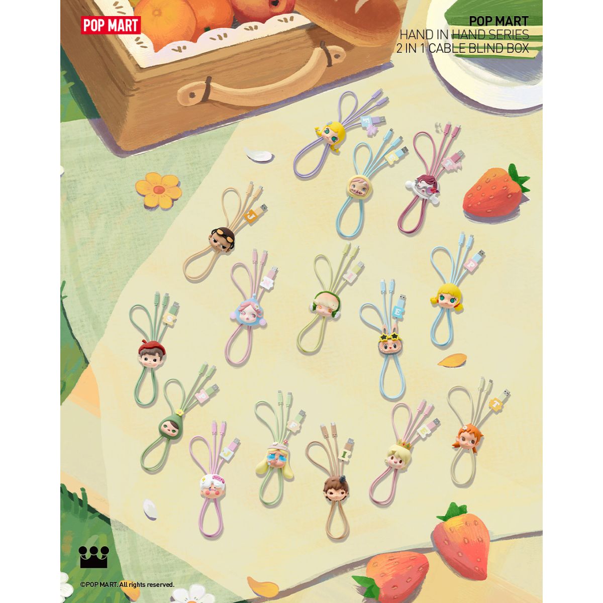 Dây Sạc Hand In Hand Series-2 In 1 Cable Blind Box POP MART 6931571082260