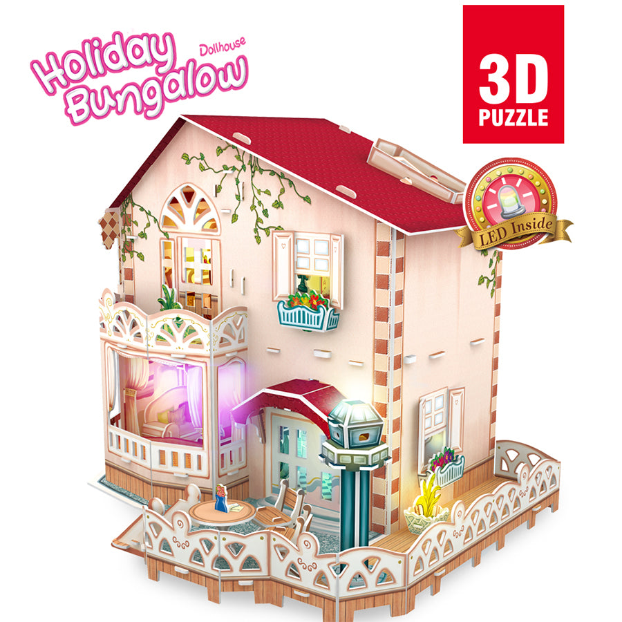 Đồ chơi xếp hình 3D có đèn LED: Nhà Bungalow dễ thương PUZZLES P634H