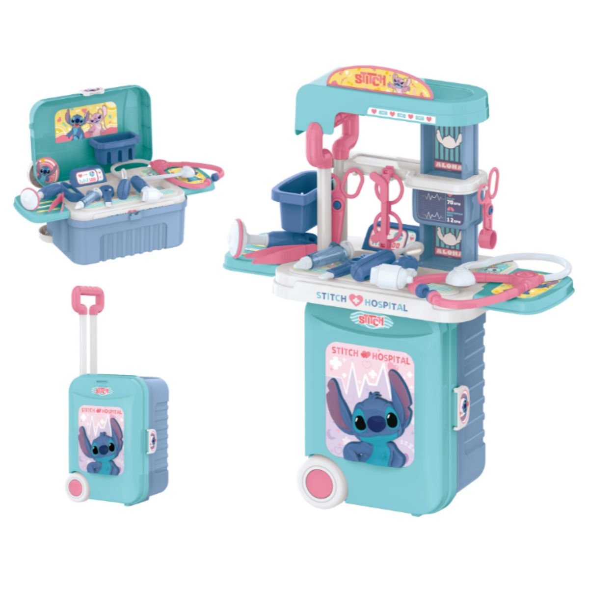 Đồ Chơi Bác Sĩ Dáng Vali 3 Trong 1 Stitch PEEK A BOO ST008-955A