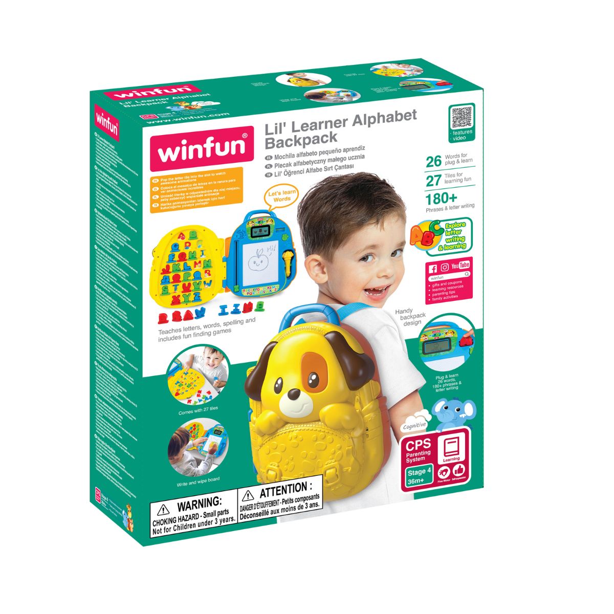 Đồ Chơi Balo Chữ Cái Kèm Bảng Vẽ Cho Bé WINFUN 001205