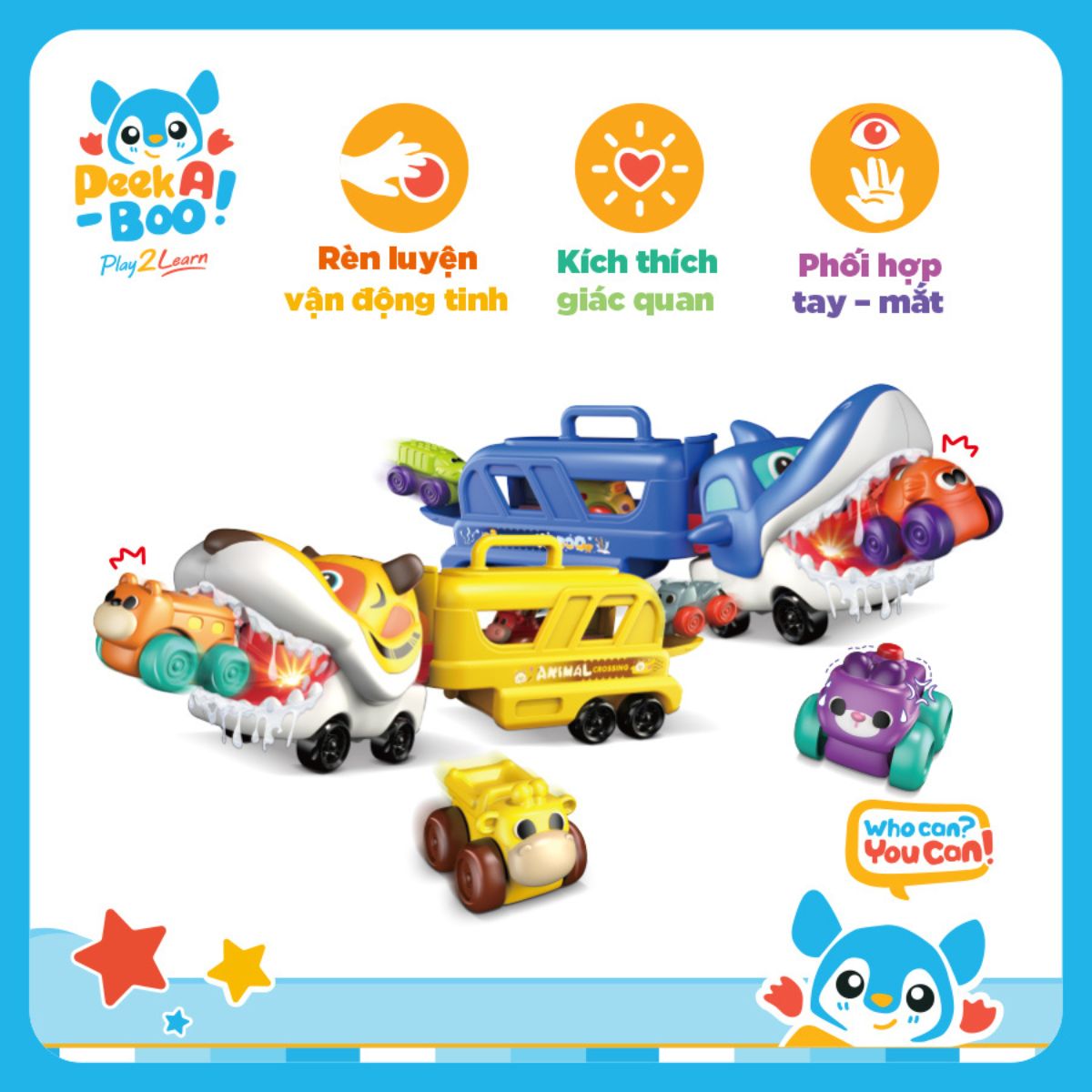 Đồ Chơi Biệt Đội Xe Tải Cá Mập Xanh PEEK A BOO PAB071B