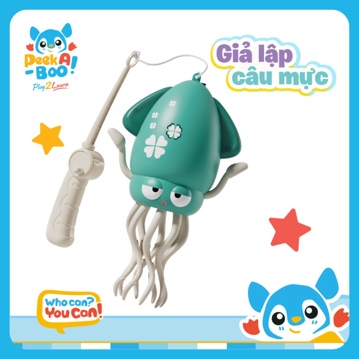 Đồ Chơi Con Mực Nhảy Múa - Xanh PEEK A BOO PAB058G