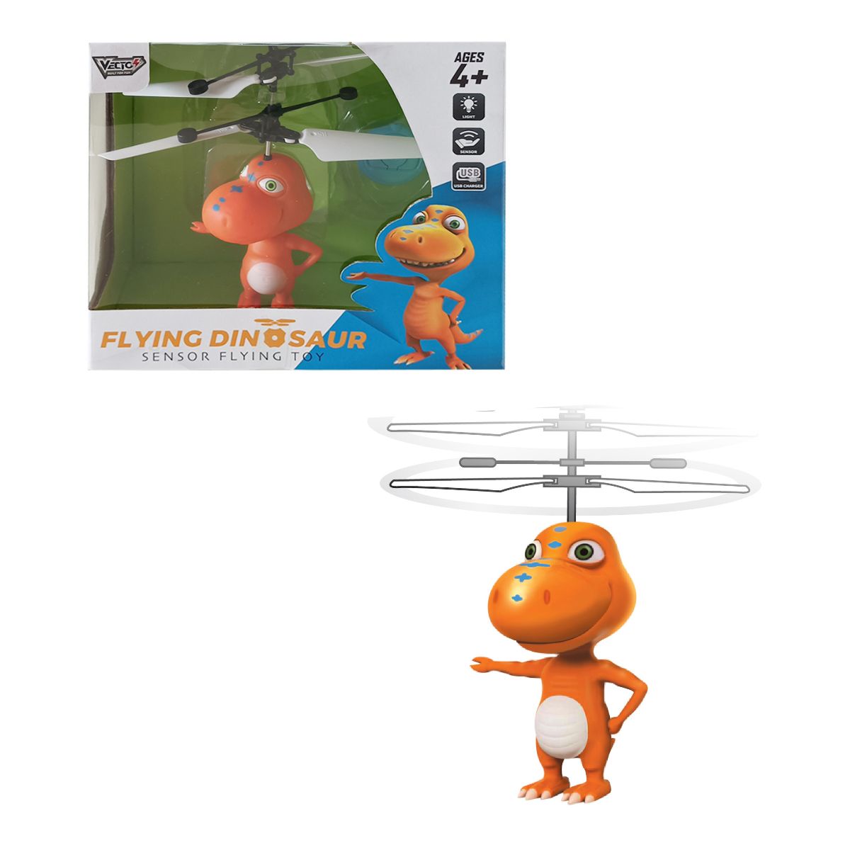 Đồ Chơi Khủng Long Bay Cảm Biến (Cam) Vecto Vt2290b