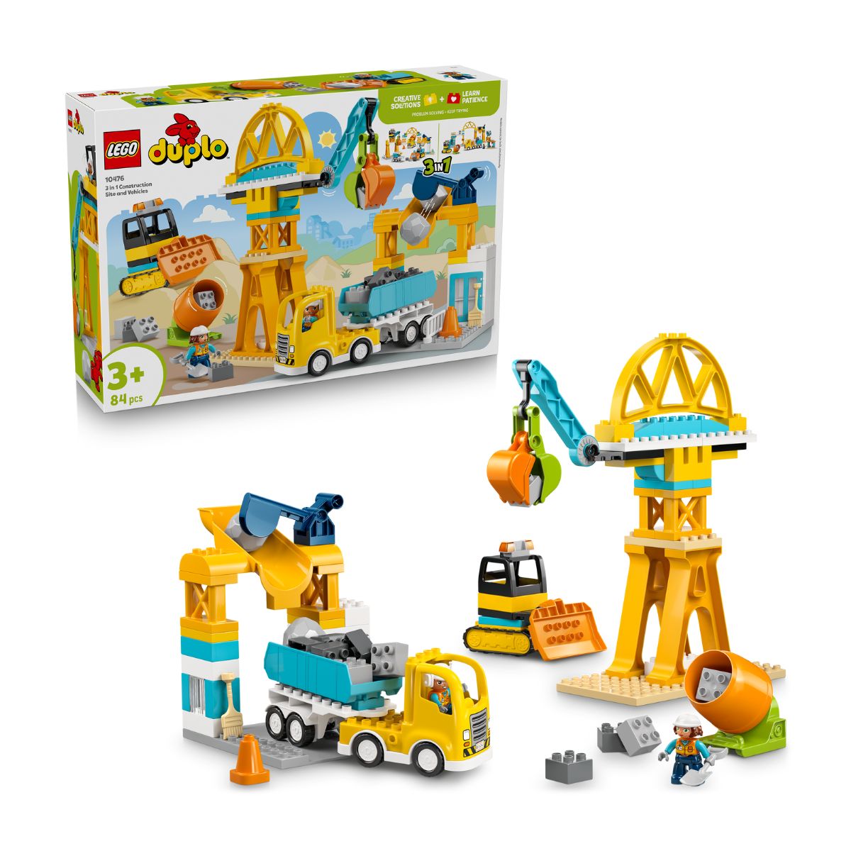 Đồ Chơi Lắp Ráp 3 Trong 1: Công Trường & Xe Công Trình Lego Duplo 10476