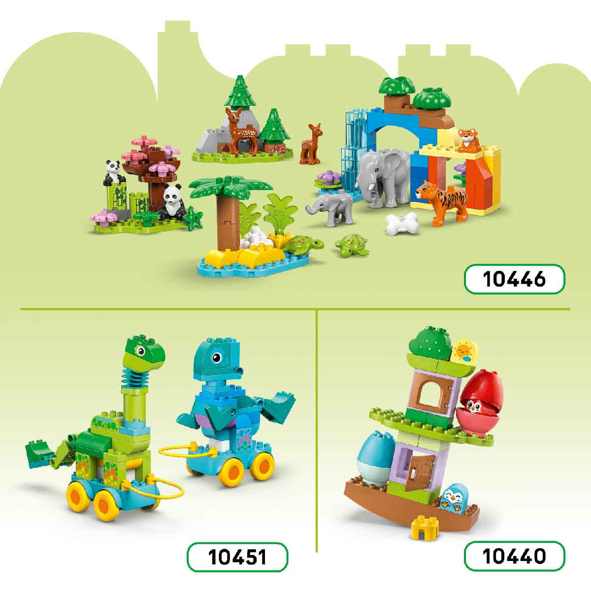 Đồ Chơi Lắp Ráp 3 Trong 1 Động Vật Đi Trên Bánh Xe LEGO DUPLO 10448
