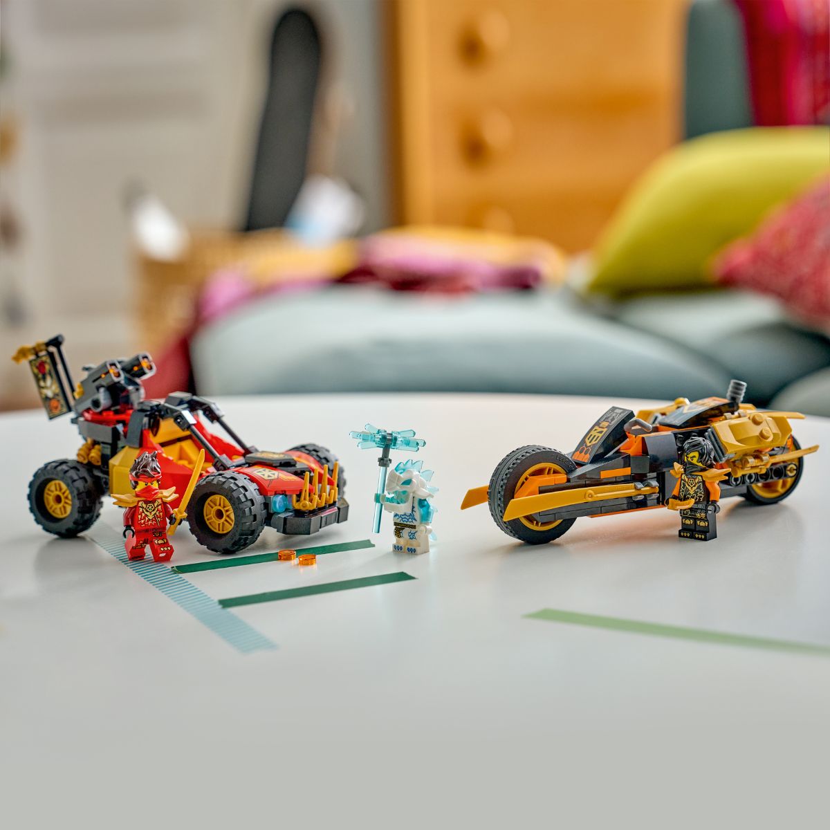 Đồ Chơi Lắp Ráp Bộ Đôi Siêu Xe Chiến Đấu Của Kai Và Cole LEGO NINJAGO 71864 (394 chi tiết)