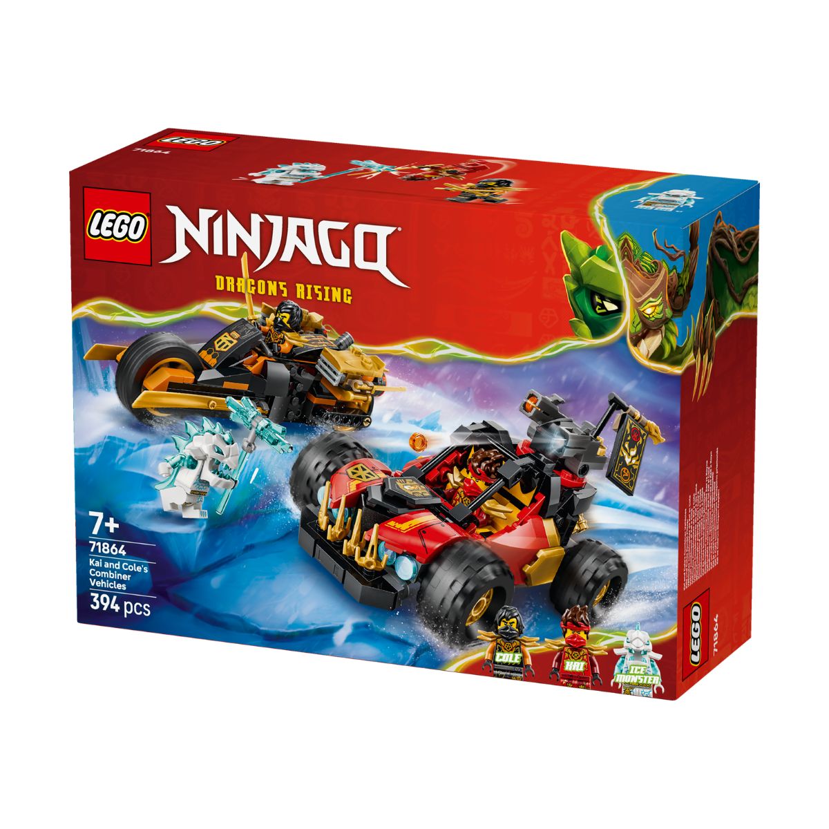 Đồ Chơi Lắp Ráp Bộ Đôi Siêu Xe Chiến Đấu Của Kai Và Cole LEGO NINJAGO 71864 (394 chi tiết)