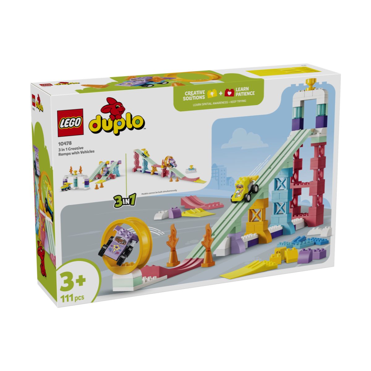 LEGO DUPLO 10478 3-in-1 Vehicle Race Track Building Set (111 Pieces)