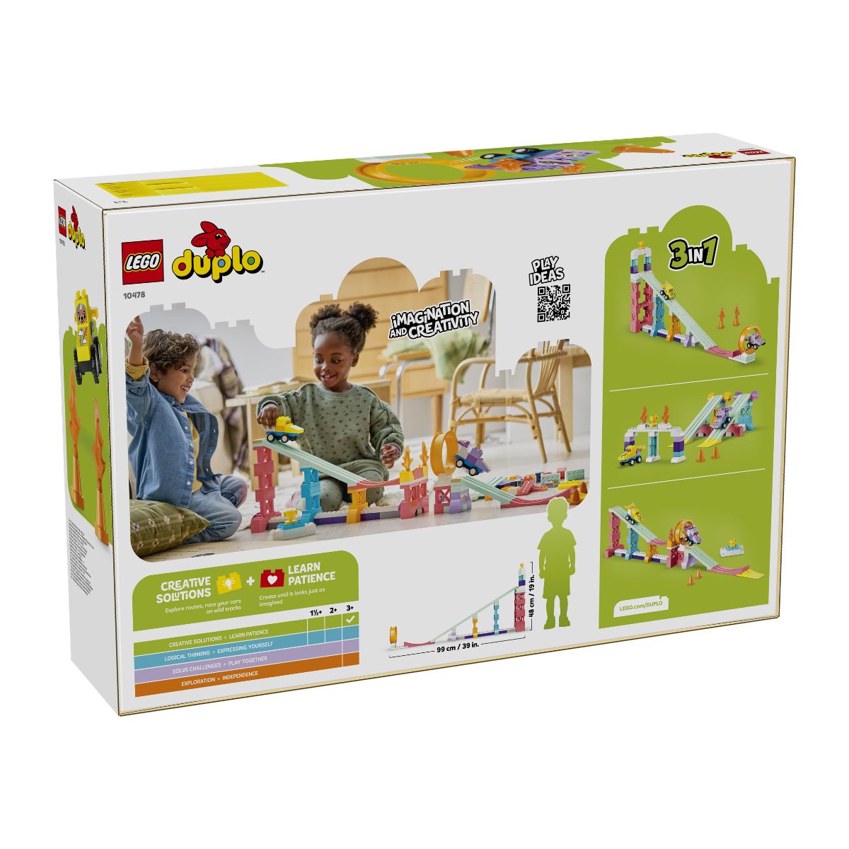 LEGO DUPLO 10478 3-in-1 Vehicle Race Track Building Set (111 Pieces)