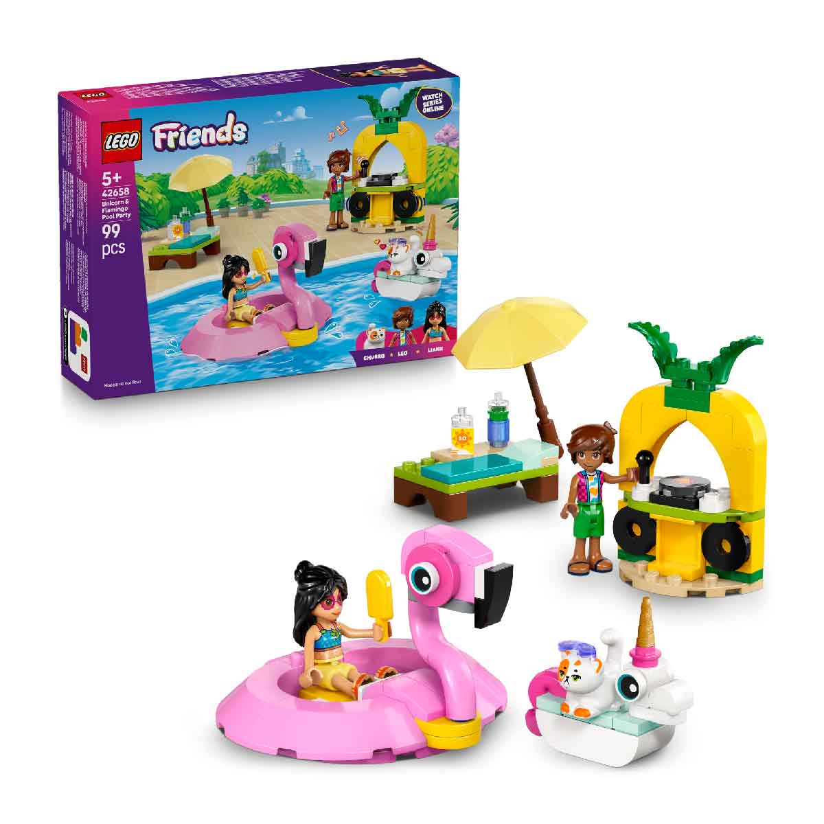 Đồ Chơi Lắp Ráp Bữa Tiệc Hồ Bơi Của Kỳ Lân Và Hồng Hạc LEGO FRIENDS 42658