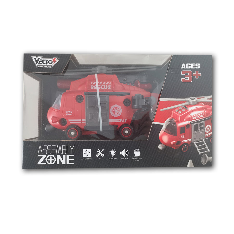 Đồ Chơi Lắp Ráp DIY Trực Thăng Cứu Hộ Có Đèn Và Âm Thanh VECTO VT9090C