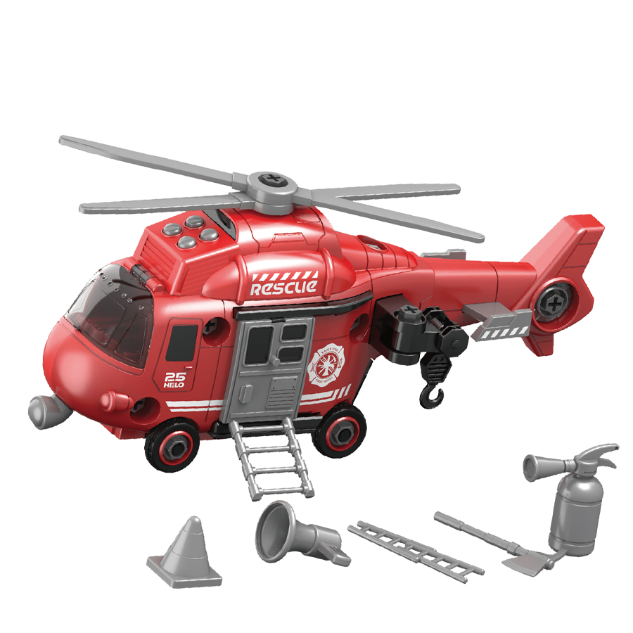 Đồ Chơi Lắp Ráp Diy Trực Thăng Cứu Hộ Có Đèn Và Âm Thanh Vecto Vt9090c