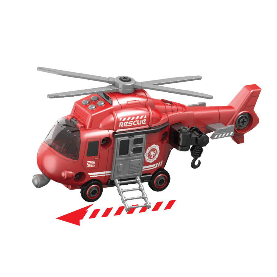 Đồ Chơi Lắp Ráp DIY Trực Thăng Cứu Hộ Có Đèn Và Âm Thanh VECTO VT9090C