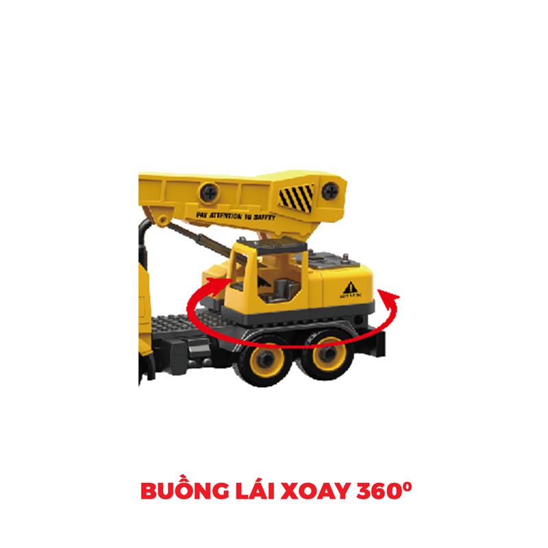 Đồ Chơi Lắp Ráp DIY Xe Cần Cẩu Có Đèn Và Âm Thanh VECTO VT9070A