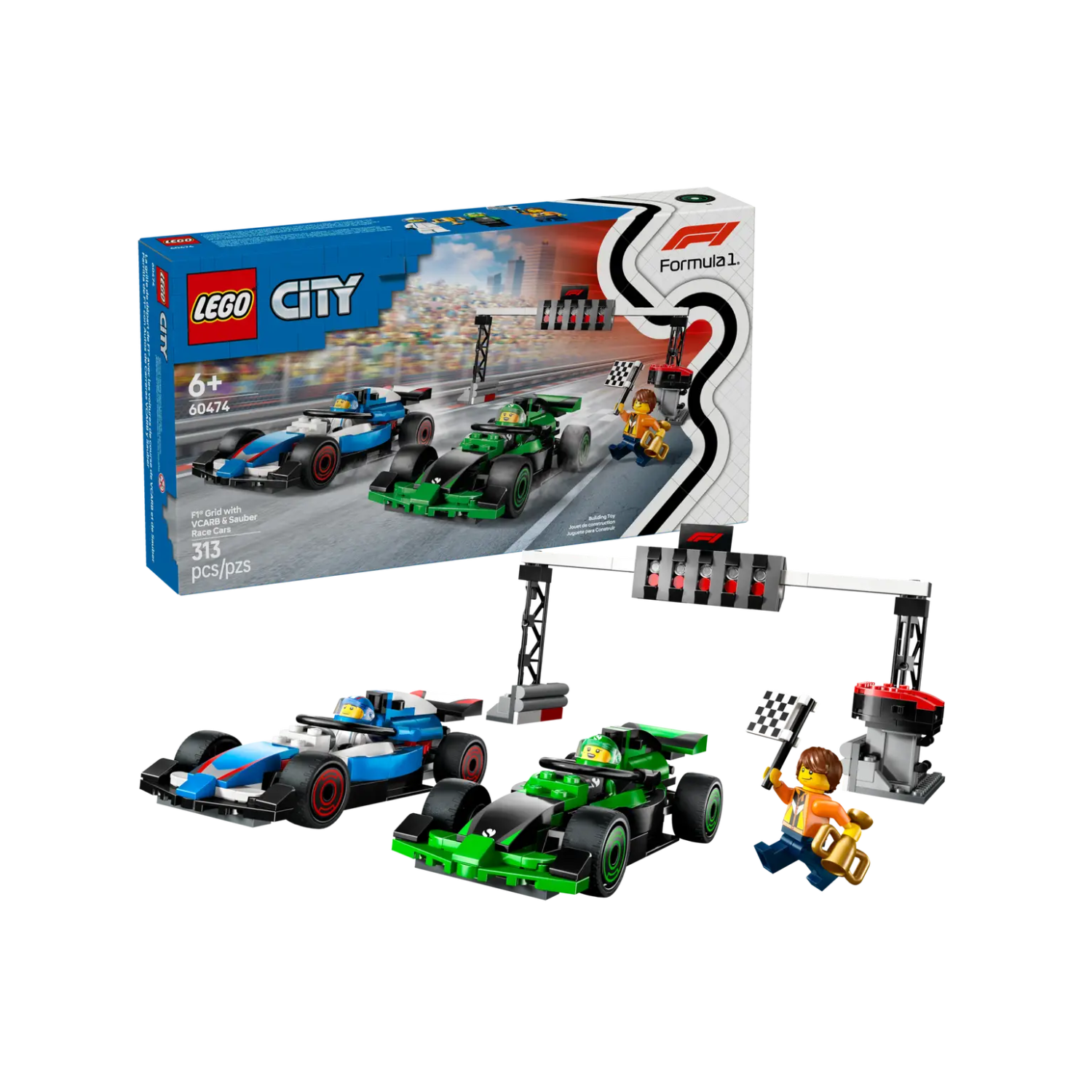 Đồ Chơi Lắp Ráp Đường Đua F1- Xe Vcarb Và Sauber Lego City 60474 (313 Chi Tiết)