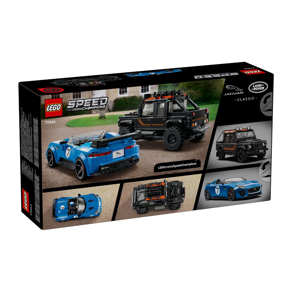 Đồ Chơi Lắp Ráp Jaguar Project 7 & Land Rover Defender LEGO SPEED CHAMPIONS 77264 (740 Chi Tiết)