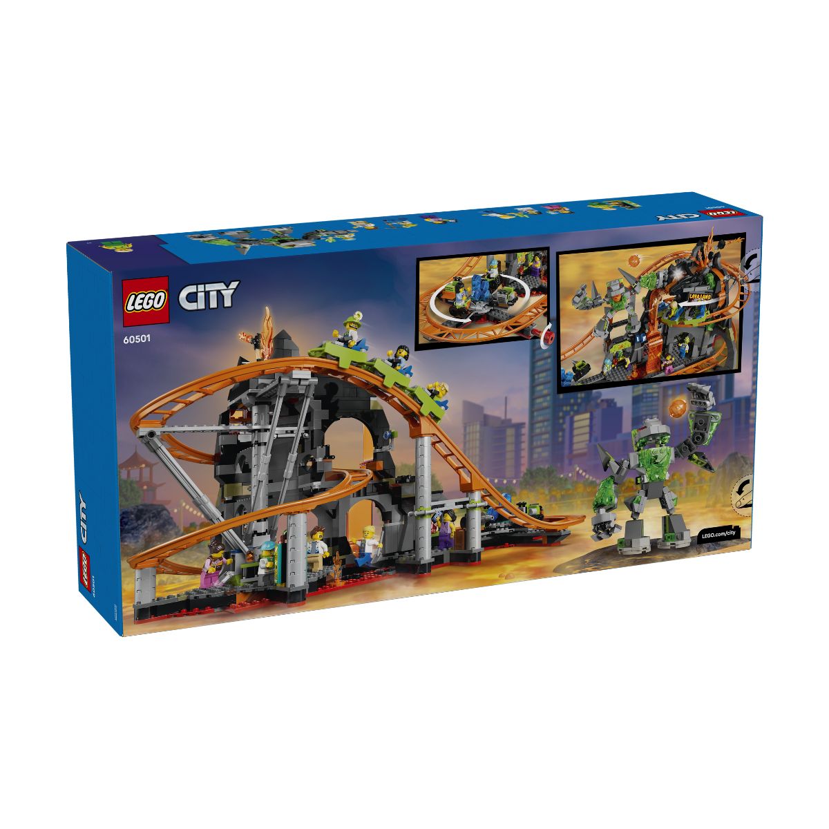 LEGO City Volcano Roller Coaster Park Building Set 60501 (1,165 Pieces)