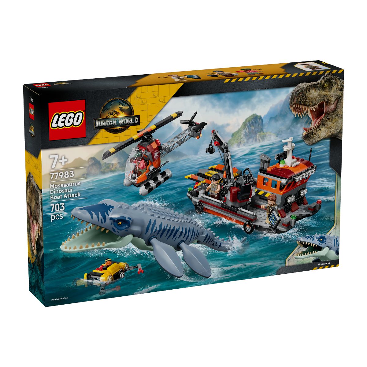 Đồ Chơi Lắp Ráp Khủng Long Mosasaurus Tấn Công Thuyền LEGO JURASSIC 77983 (703 Chi Tiết)