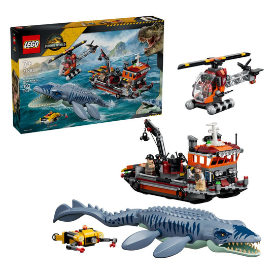 Đồ Chơi Lắp Ráp Khủng Long Mosasaurus Tấn Công Thuyền LEGO JURASSIC 77983 (703 Chi Tiết)