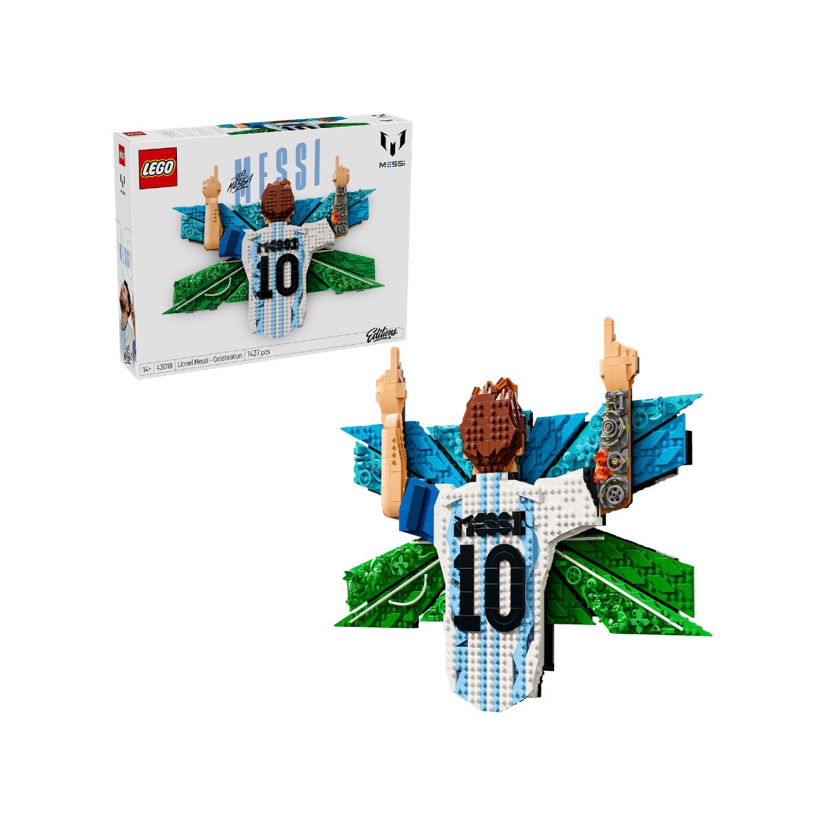 LEGO Editions Sports 43018 Lionel Messi – Legendary Celebration Building Set (1427 Pieces)