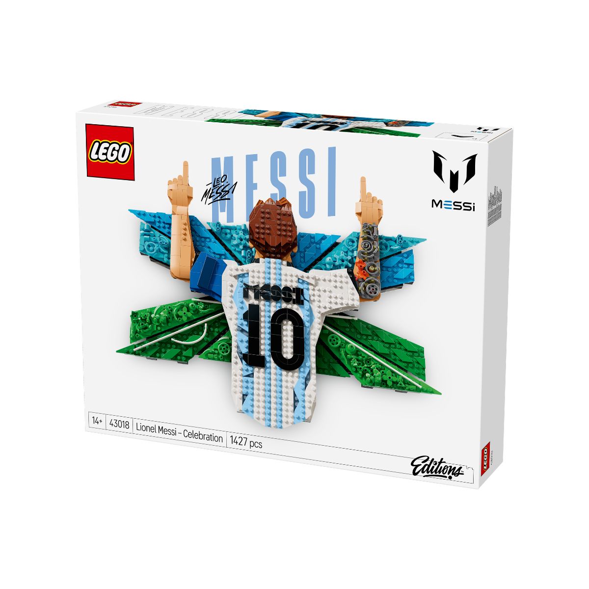 LEGO Editions Sports 43018 Lionel Messi – Legendary Celebration Building Set (1427 Pieces)