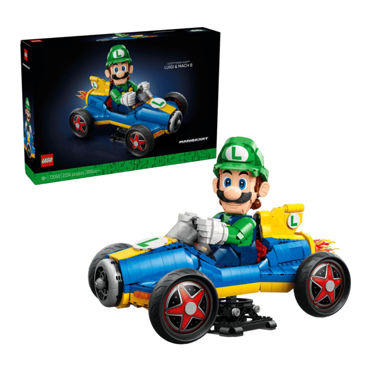 LEGO Super Mario Mario Kart Luigi & Mach 8 Building Set 72050 (2,234 Pieces)