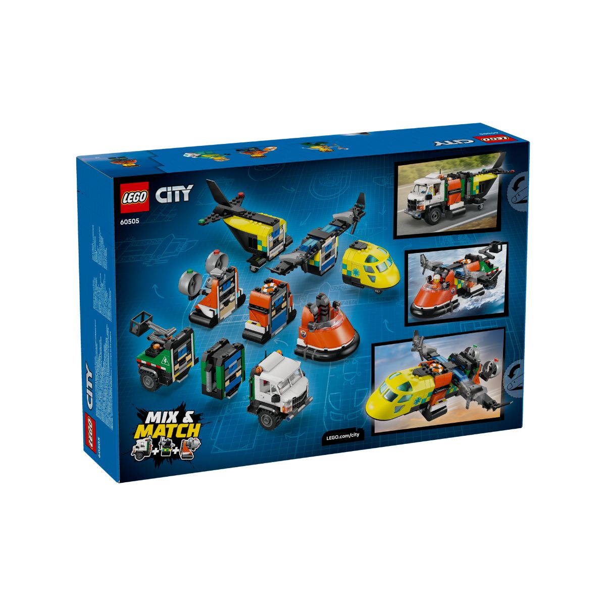 Đồ Chơi Lắp Ráp Máy Bay Xe Tải Dịch Vụ Và Tàu Đệm Khí LEGO CITY 60505