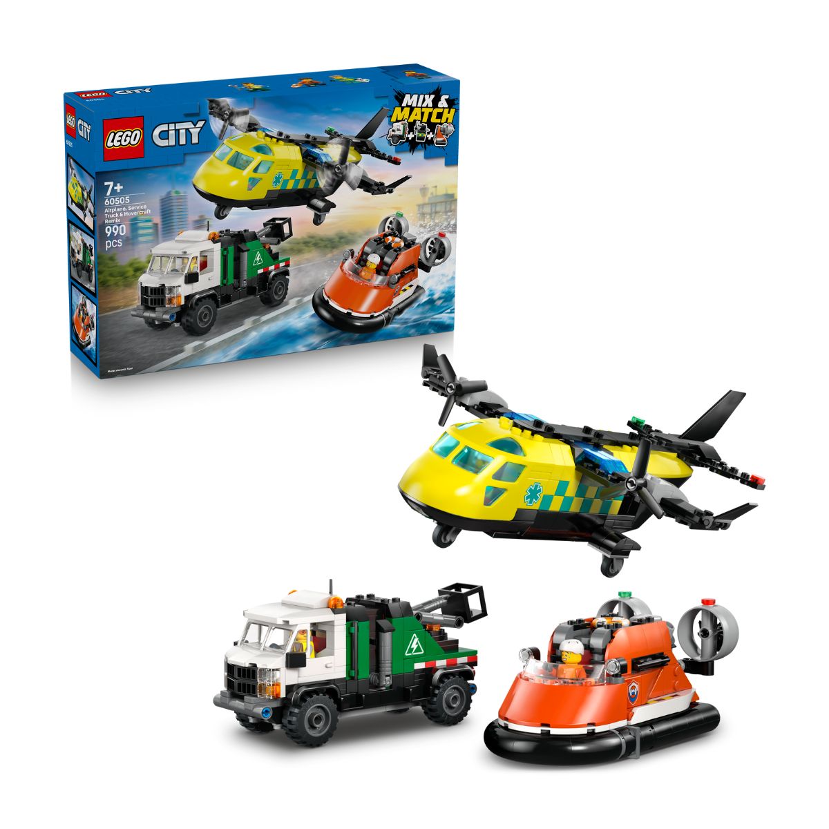 Đồ Chơi Lắp Ráp Máy Bay Xe Tải Dịch Vụ Và Tàu Đệm Khí LEGO CITY 60505